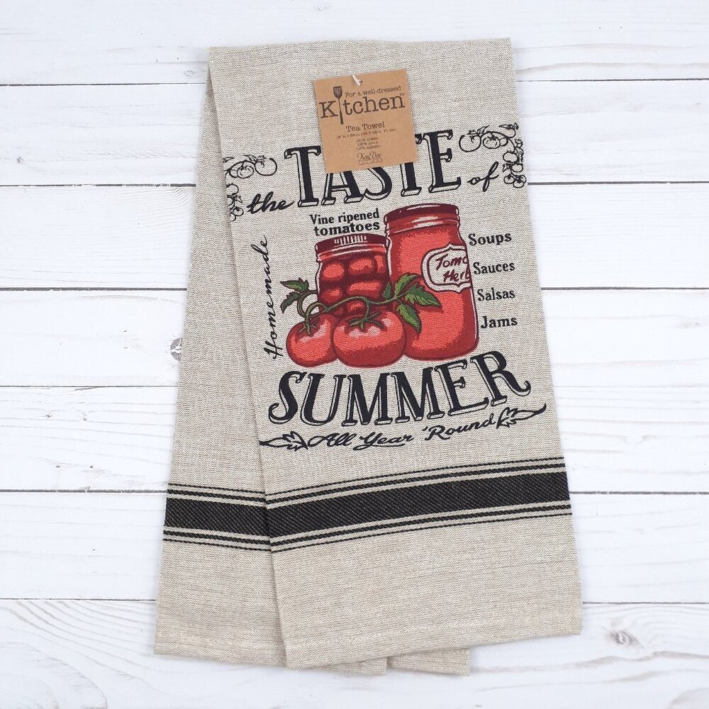 Chambray Kitchen Towel Taste of Summer Tomatos Canning